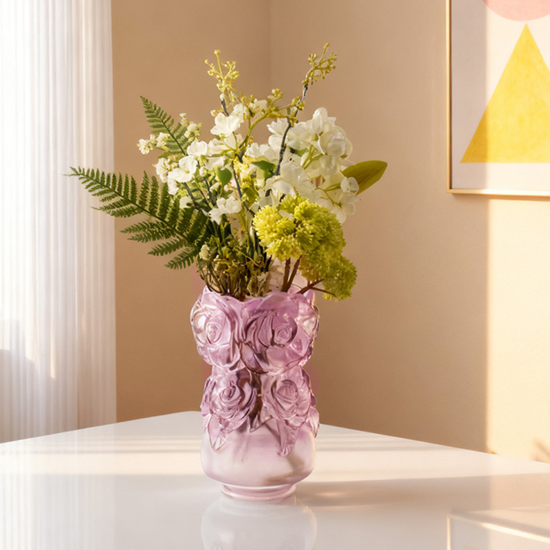 Wachsausschmelzverfahren Glas-Wohndekor-Kristallglasvase „Rosenvase“