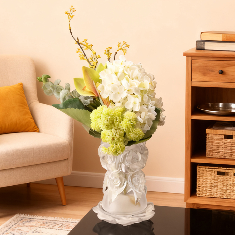 Wachsausschmelzverfahren Glas-Wohndekor-Kristallglasvase „Rosenvase“