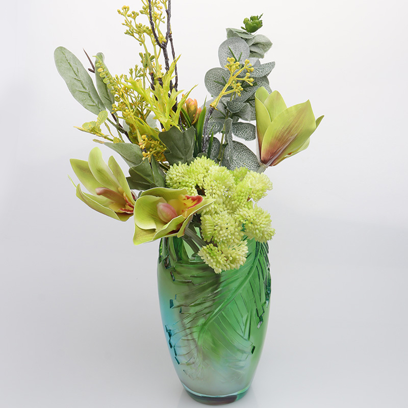 Glasvase, Wohnzimmer, Blumenarrangement, Kristallglas, künstlerische Vase, Heimdekoration, Esstisch-Ornament „Harmonie“