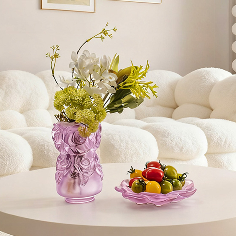 Wachsausschmelzverfahren Glas-Wohndekor-Kristallglasvase „Rosenvase“