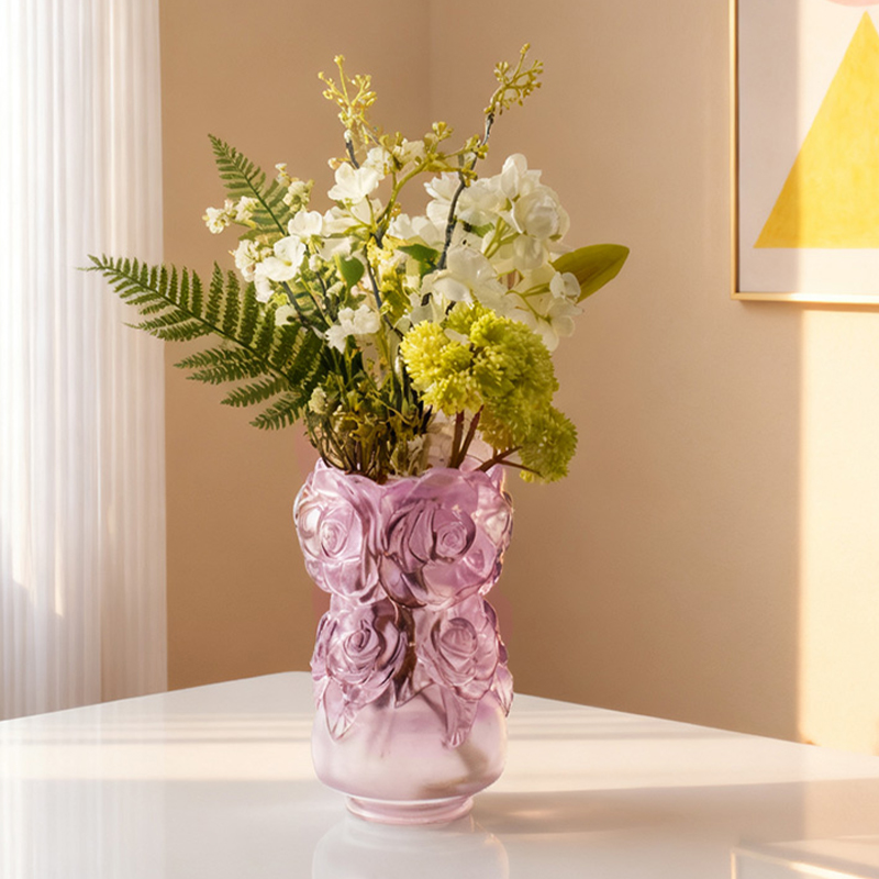 Wachsausschmelzverfahren Glas-Wohndekor-Kristallglasvase „Rosenvase“