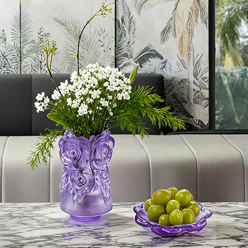 Wachsausschmelzverfahren Glas-Wohndekor-Kristallglasvase „Rosenvase“