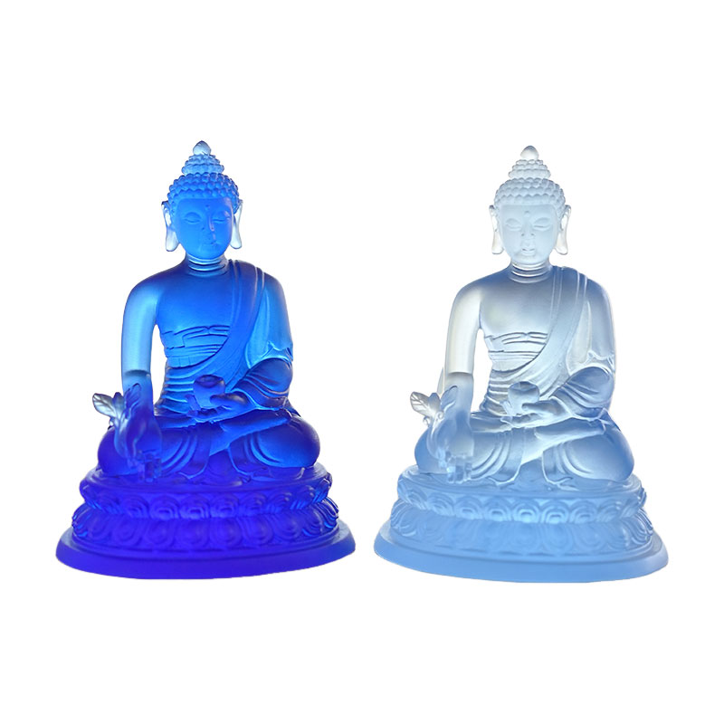 Medizin-Buddha-Statuen mit farbiger Glasur