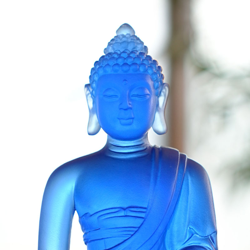 Medizin-Buddha-Statuen mit farbiger Glasur