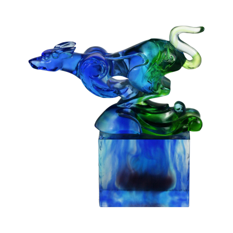 Blaugrünes klassisches Glassiegelornament