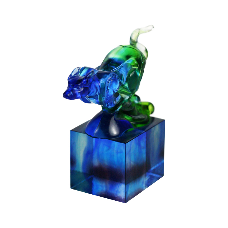 Blaugrünes klassisches Glassiegelornament