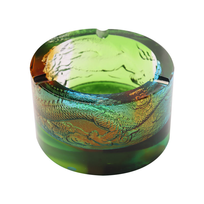 Aschenbecher aus Glas mit Drache-aus-dem-Meer-Muster