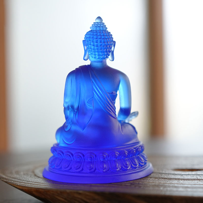 Medizin-Buddha-Statuen mit farbiger Glasur