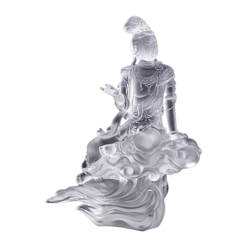 Avalokiteśvara Bodhisattva Skulptur aus transparentem Glas