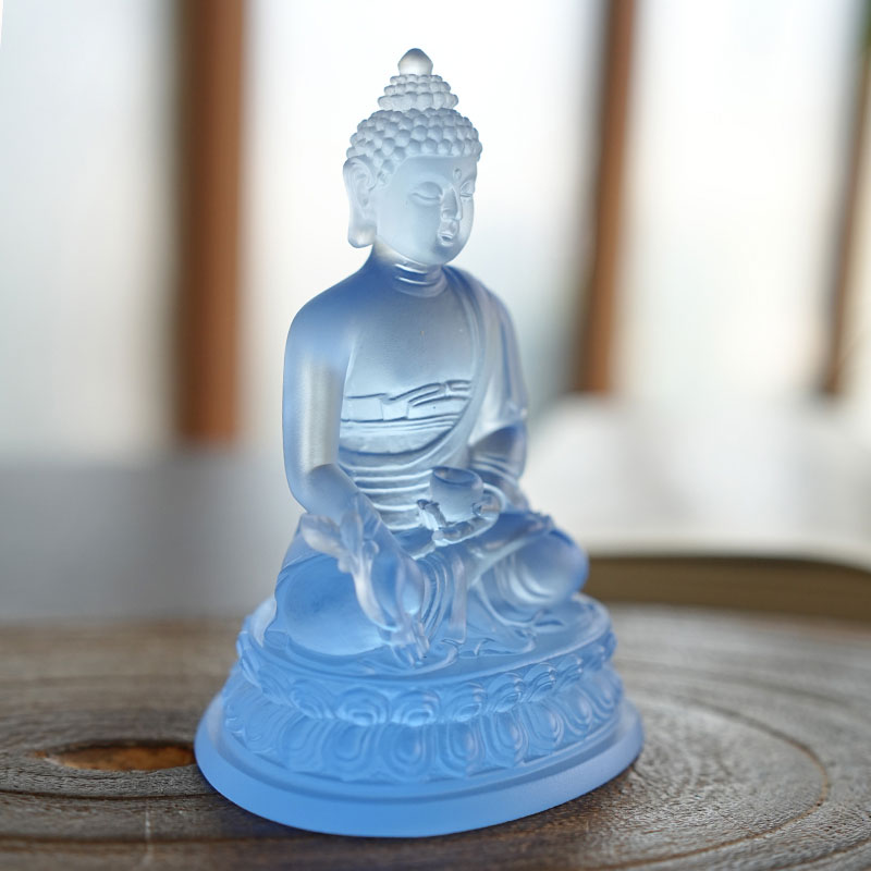 Medizin-Buddha-Statuen mit farbiger Glasur
