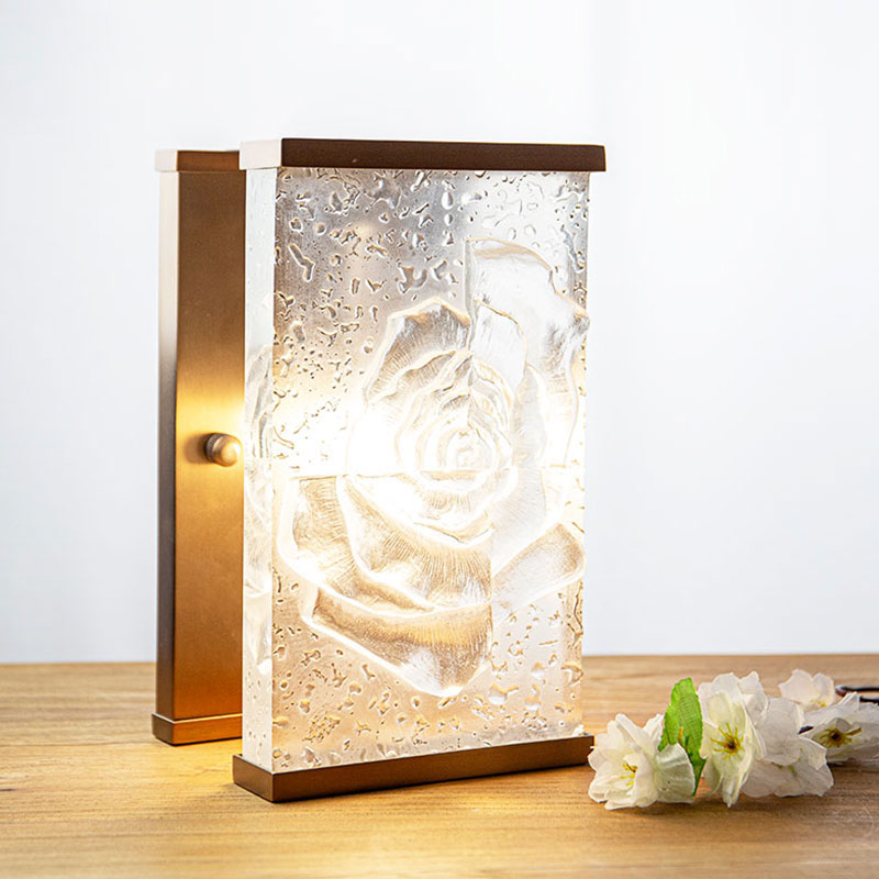 Rechteckige dekorative Lampenornamente aus glasiertem Glas