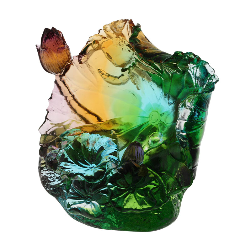 Lotusblatt-Glasskulptur-Ornamente
