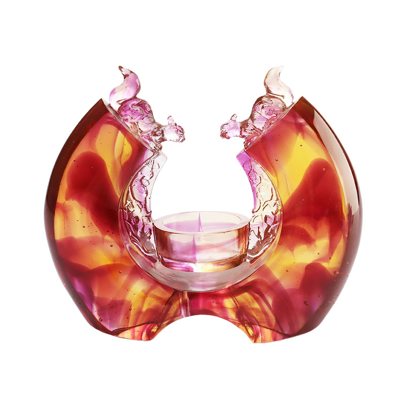 Kerzenhalter mit violetter Glasur