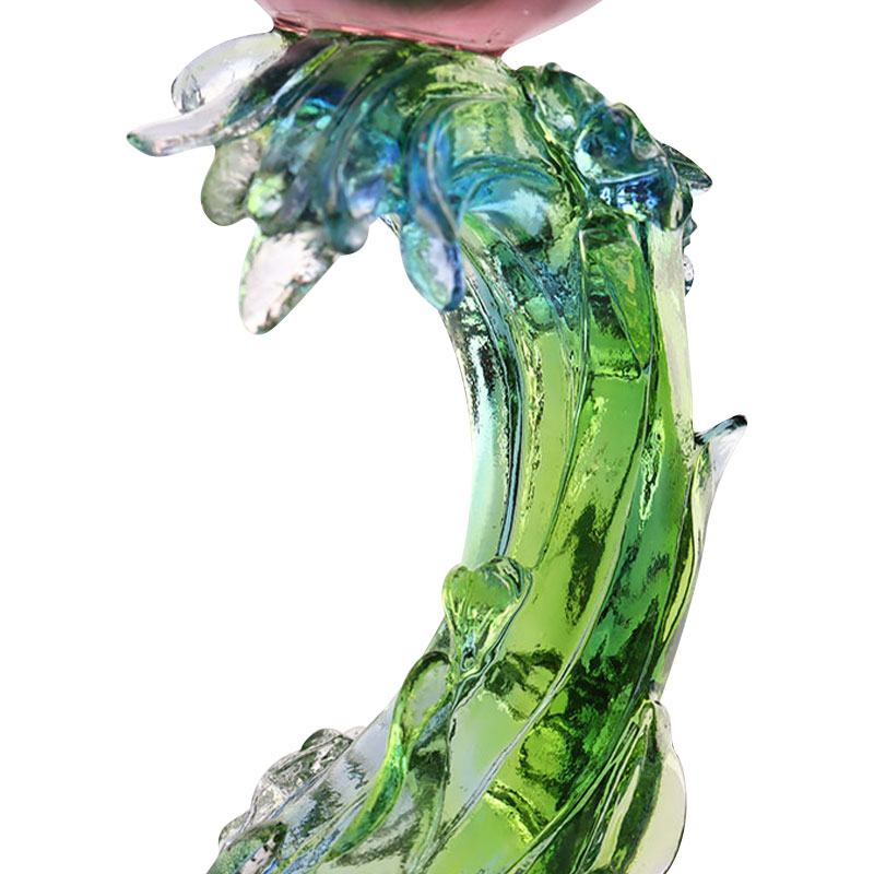 Kerzenhalter in Lotusform aus Kristallglas