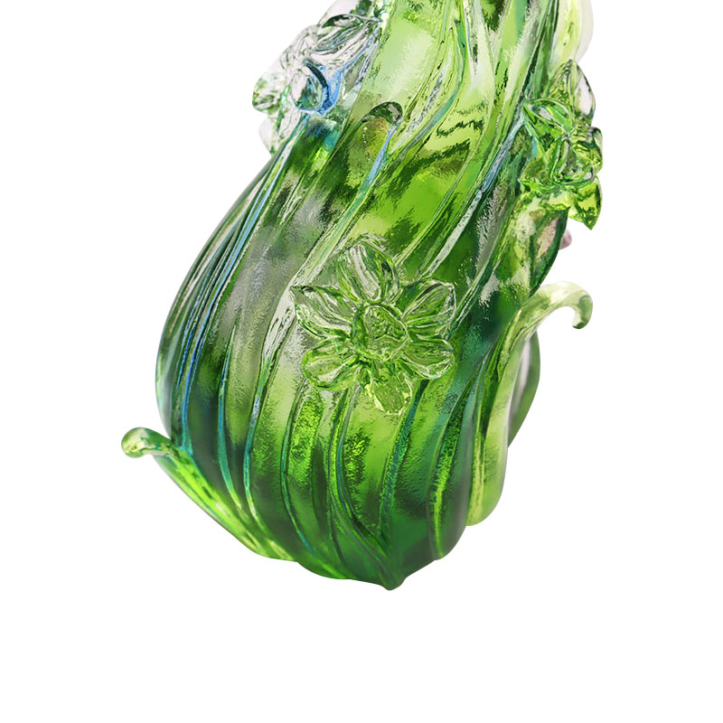 Kerzenhalter in Lotusform aus Kristallglas