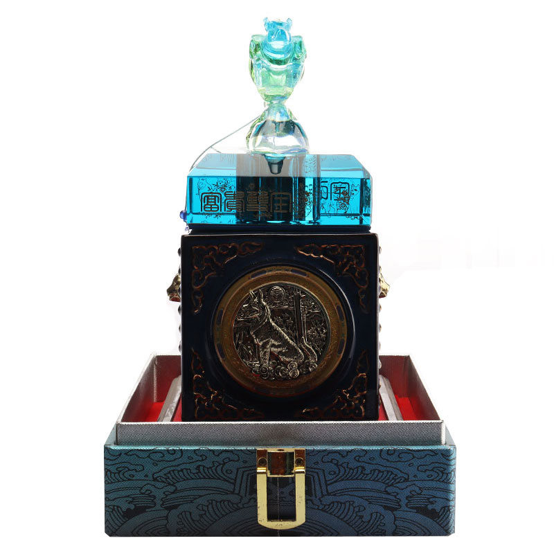 Blauer Hirsch-Flaschenverschluss, dekorative Ornamente, Glas-Weinflaschen-Utensilien