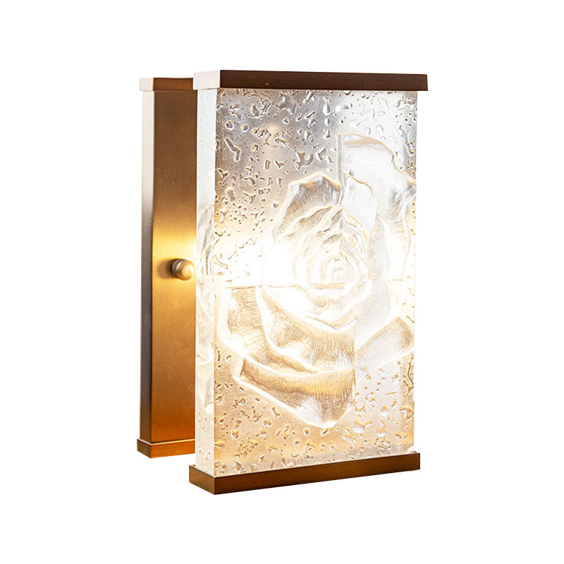 Rechteckige dekorative Lampenornamente aus glasiertem Glas