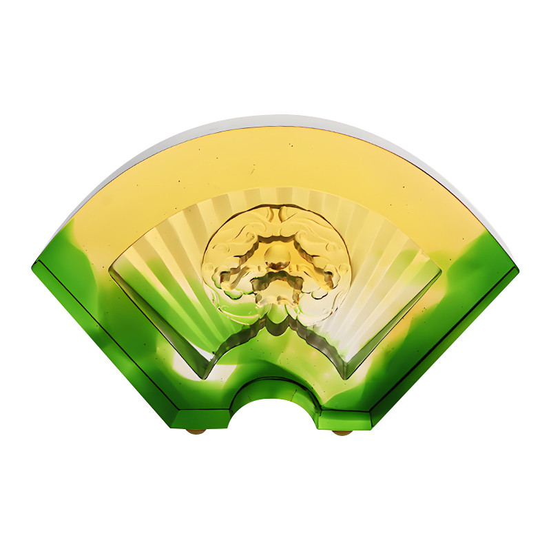 Chinesische fächerförmige glasierte Glasornamente