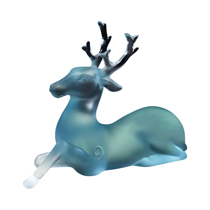 Blauer Bürstenhalter aus Glas in Hirschform