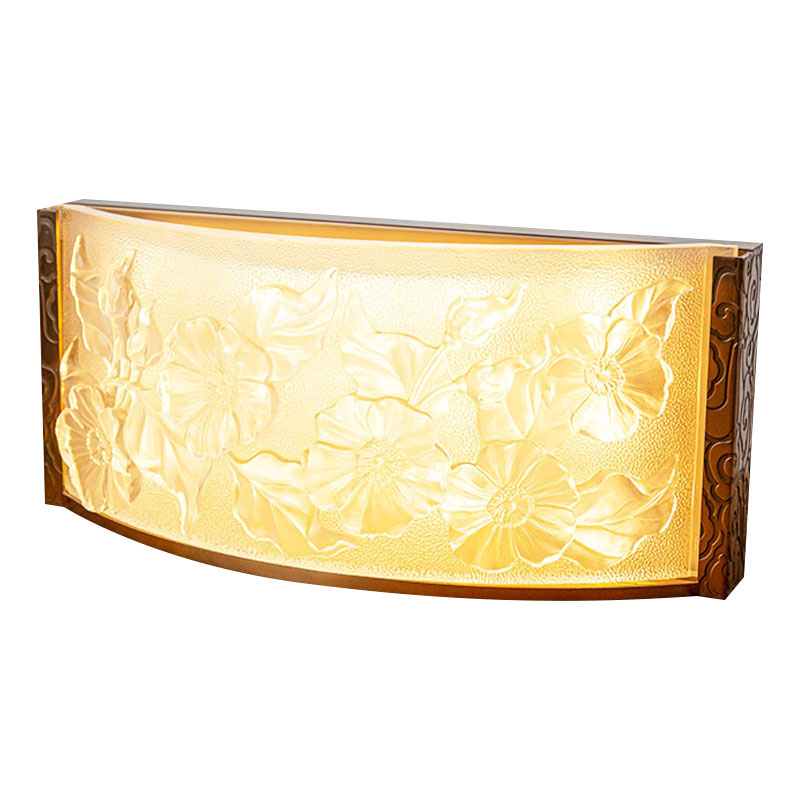 Dekorative Lampenornamente aus Glas mit Hibiskusblütenmuster