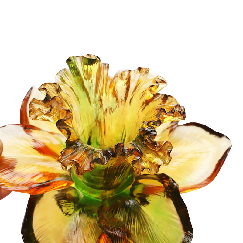 Blütenblattförmiger Kerzenhalter aus Glas