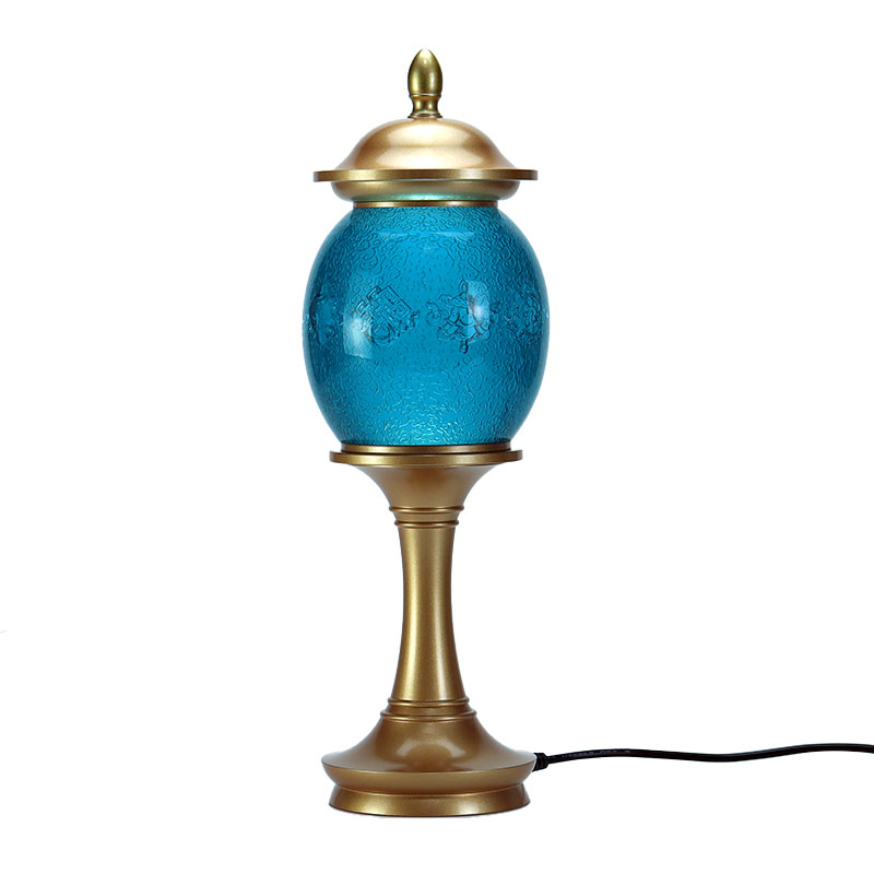 Königsblaue acht glückverheißende Symbole, buddhistische Altar-Kristallglas-Opfergaben