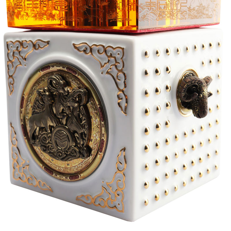 Weinflaschen-Set aus Kristallglas mit chinesischem Sternzeichen und Tierformen