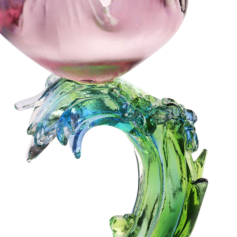 Kerzenhalter in Lotusform aus Kristallglas