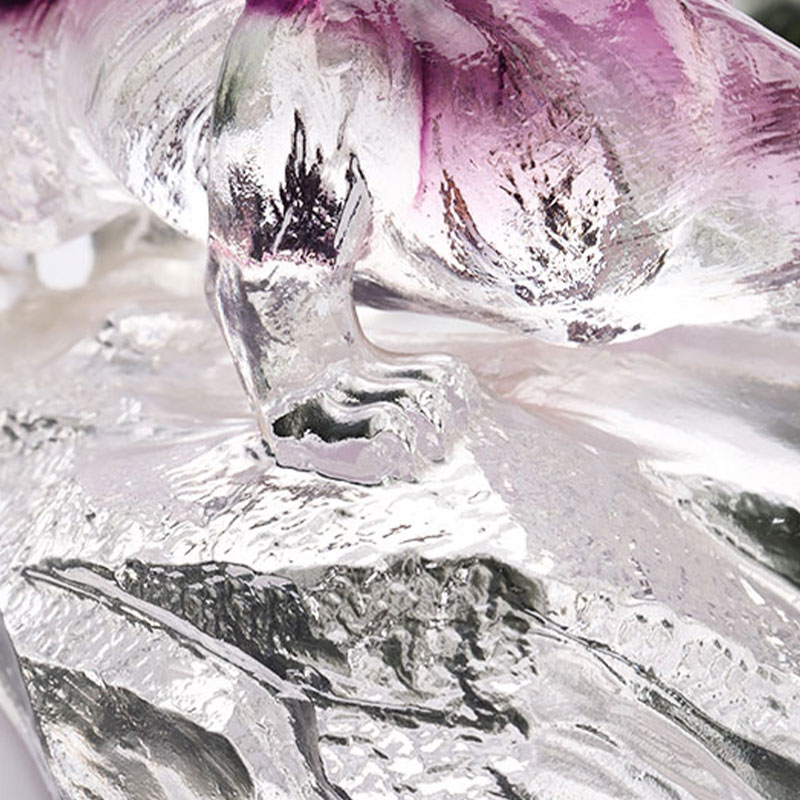 Kunstdekoratives ovales Obsttablett aus Glas