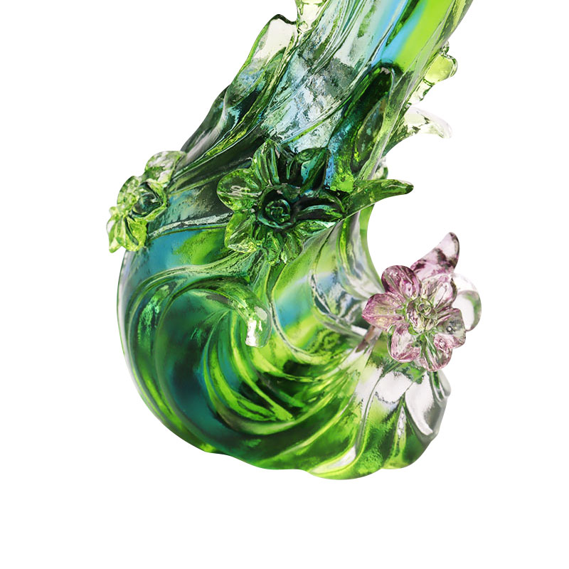 Kerzenhalter in Lotusform aus Kristallglas