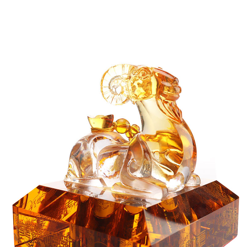 Weinflaschen-Set aus Kristallglas mit chinesischem Sternzeichen und Tierformen