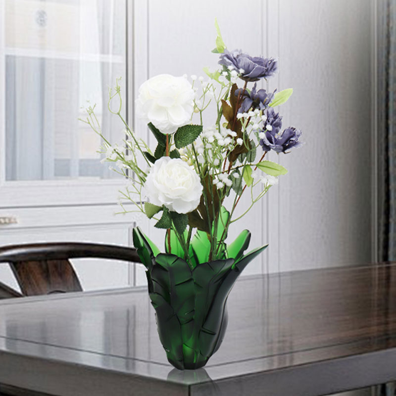 Home Dekoration Grüne Bananenblatt-Glasvase