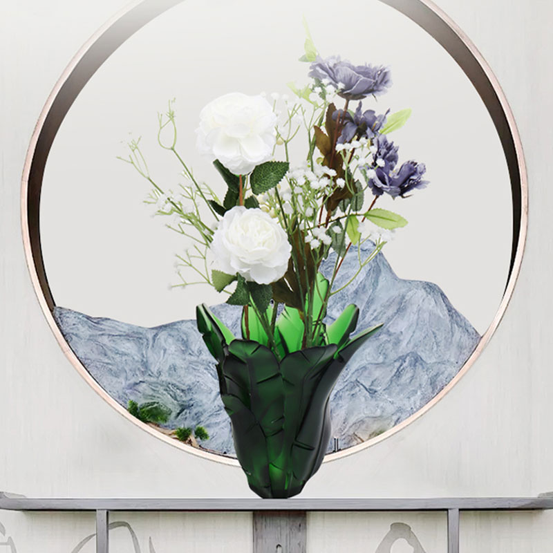 Home Dekoration Grüne Bananenblatt-Glasvase