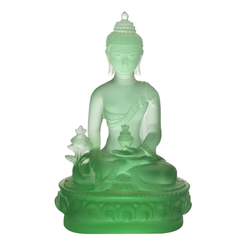 Bunte Liuli-Kristall-Medizin-Buddha-Statue