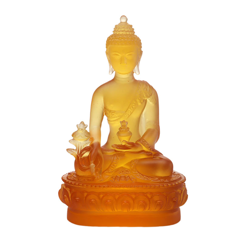 Bunte Liuli-Kristall-Medizin-Buddha-Statue