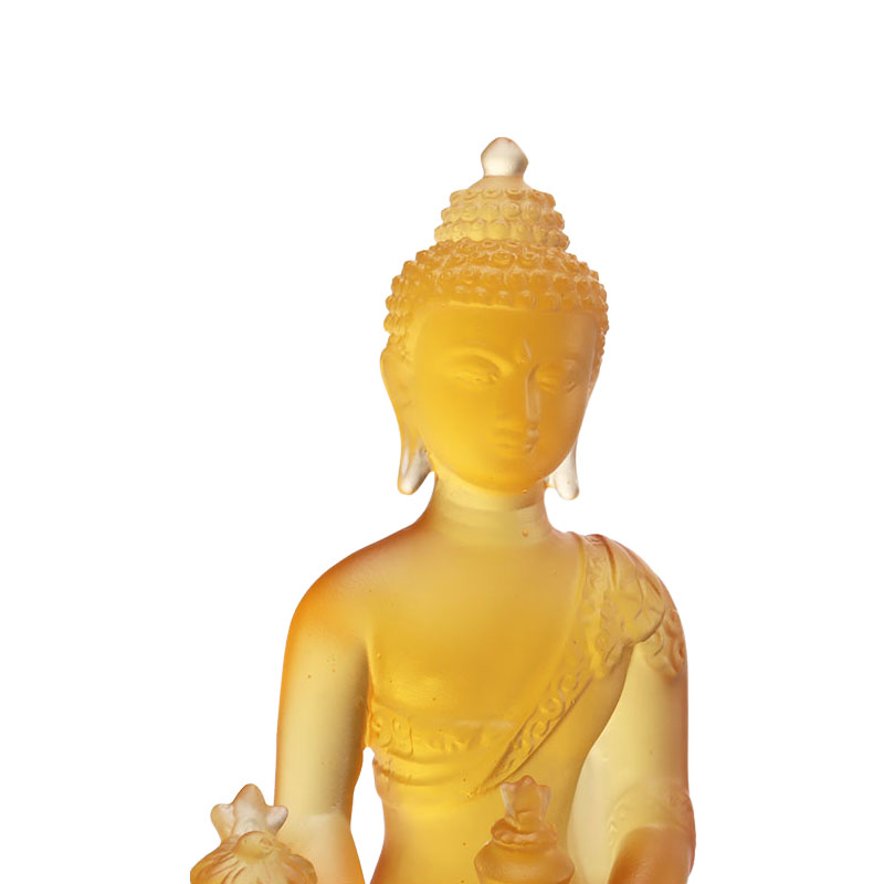 Bunte Liuli-Kristall-Medizin-Buddha-Statue