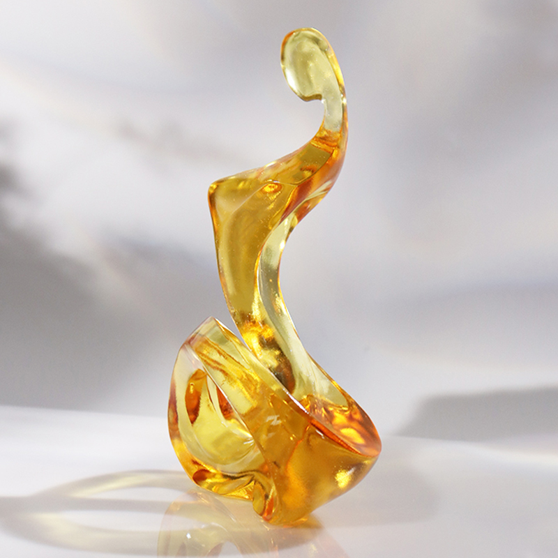 Abstrakte Tethys-Figuren-Kunstornamente aus Glas