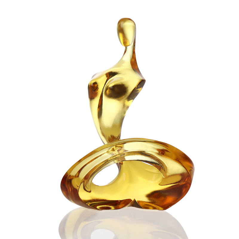 Abstrakte Tethys-Figuren-Kunstornamente aus Glas