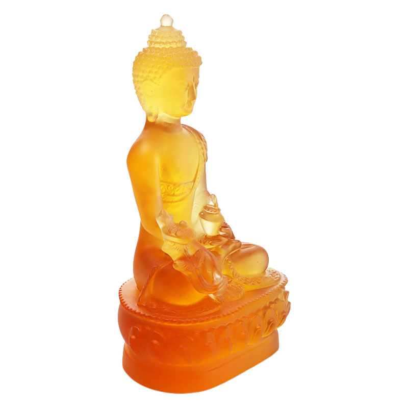 Bunte Liuli-Kristall-Medizin-Buddha-Statue