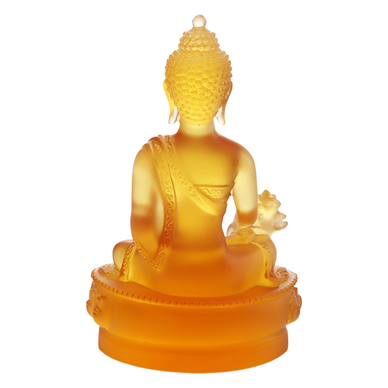 Bunte Liuli-Kristall-Medizin-Buddha-Statue