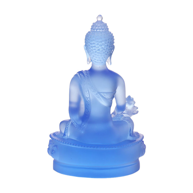 Bunte Liuli-Kristall-Medizin-Buddha-Statue