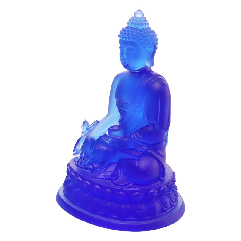 Bunte Liuli-Kristall-Medizin-Buddha-Statue