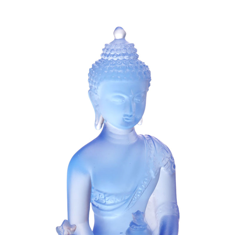 Bunte Liuli-Kristall-Medizin-Buddha-Statue