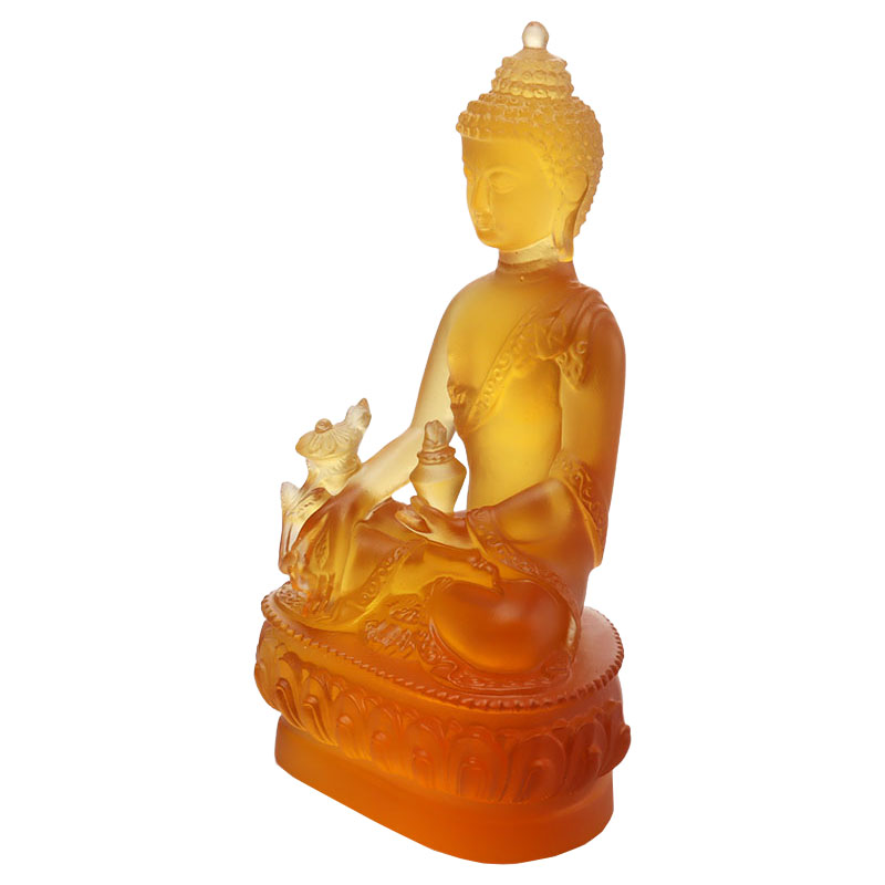 Bunte Liuli-Kristall-Medizin-Buddha-Statue