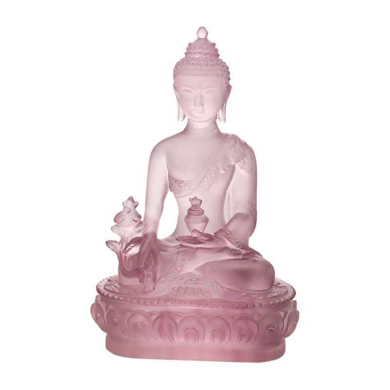 Bunte Liuli-Kristall-Medizin-Buddha-Statue