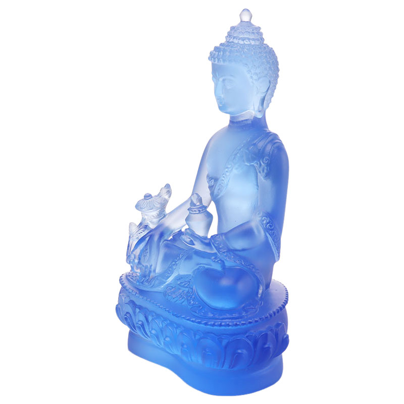 Bunte Liuli-Kristall-Medizin-Buddha-Statue