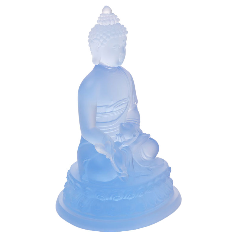 Bunte Liuli-Kristall-Medizin-Buddha-Statue