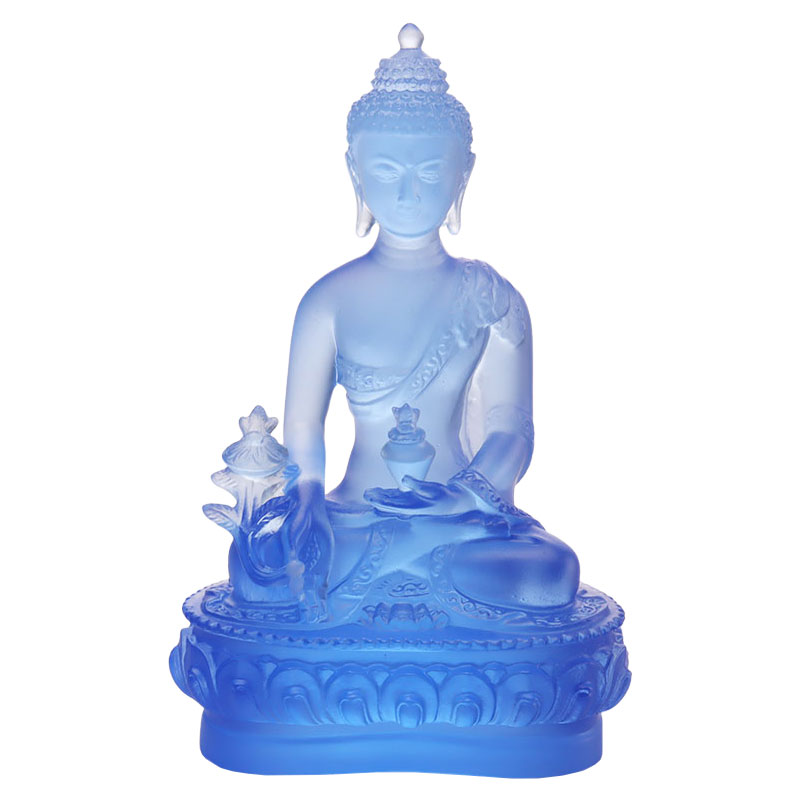 Bunte Liuli-Kristall-Medizin-Buddha-Statue