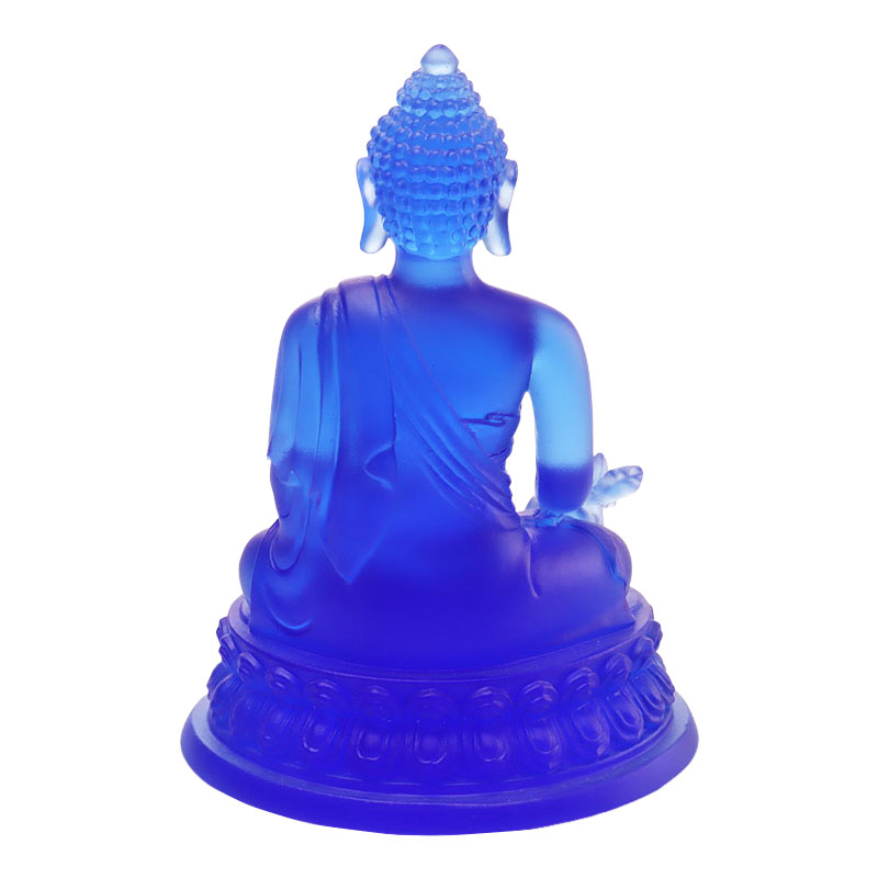 Bunte Liuli-Kristall-Medizin-Buddha-Statue