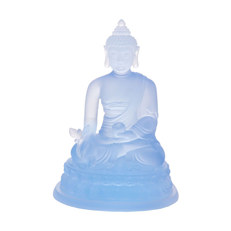 Bunte Liuli-Kristall-Medizin-Buddha-Statue